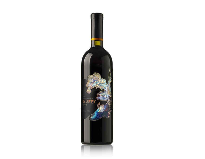 亮銀箔凸油酒標